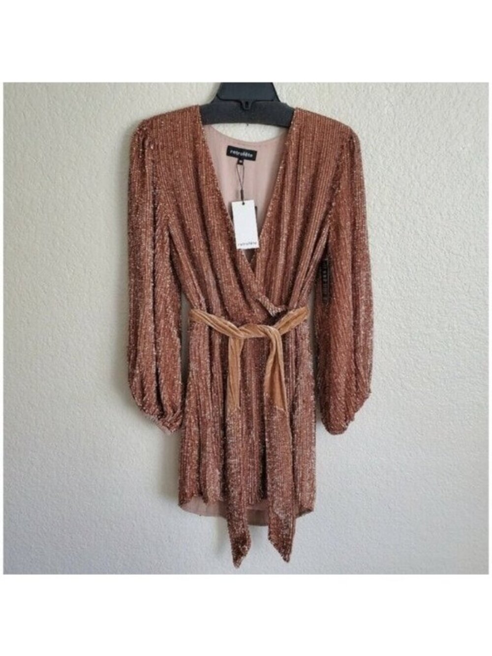 Retrofete Gabrielle Robe Mini Dress Bronze - Picture 5 of 10